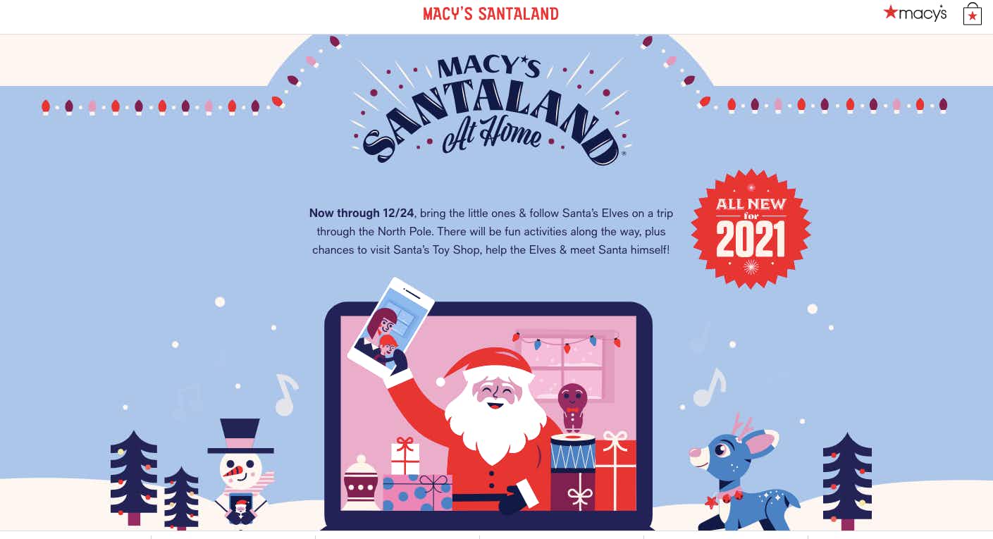 Macy's santaland homepage