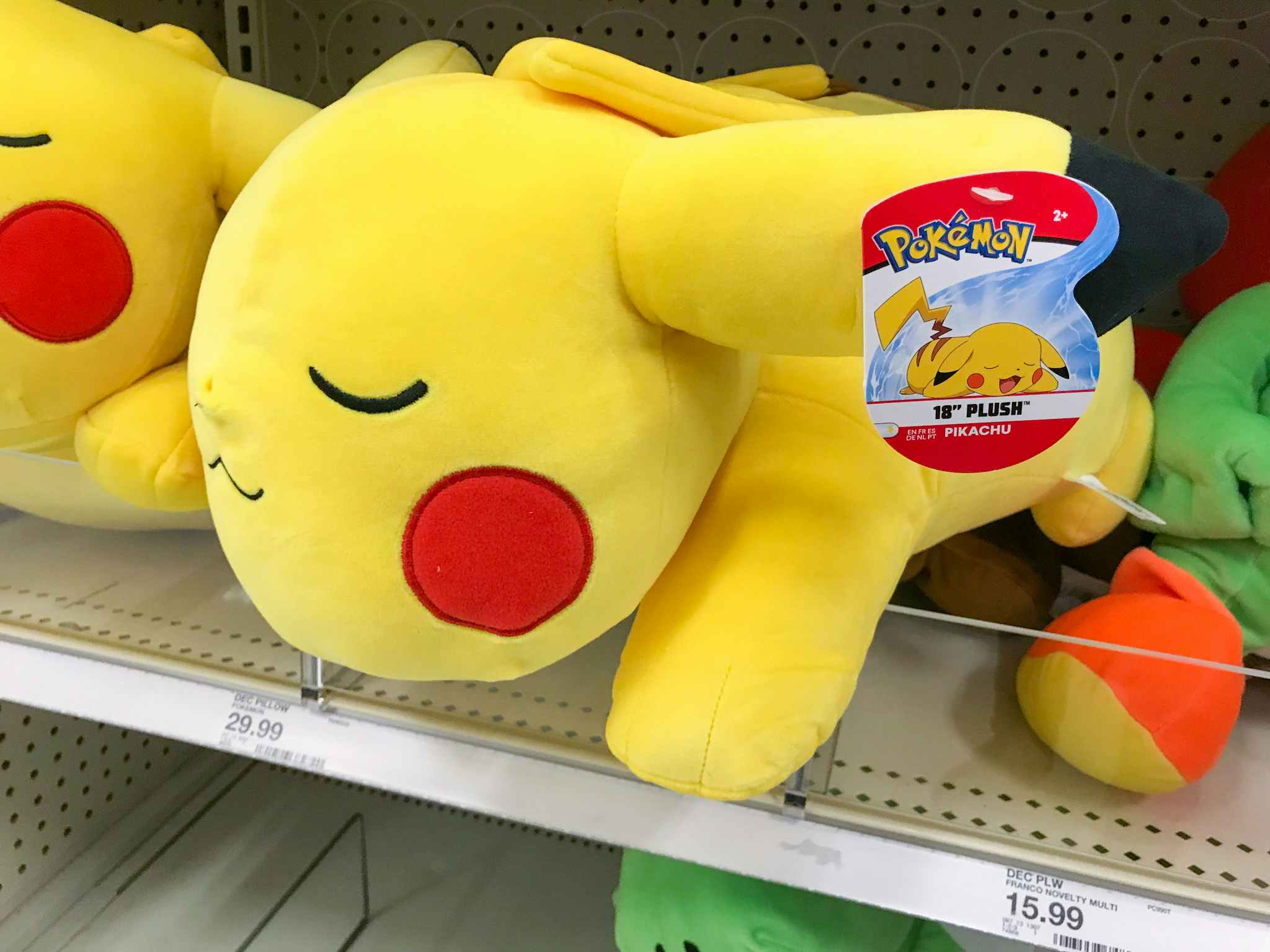 pokemon pikachu plush pillow buddy on a target shelf