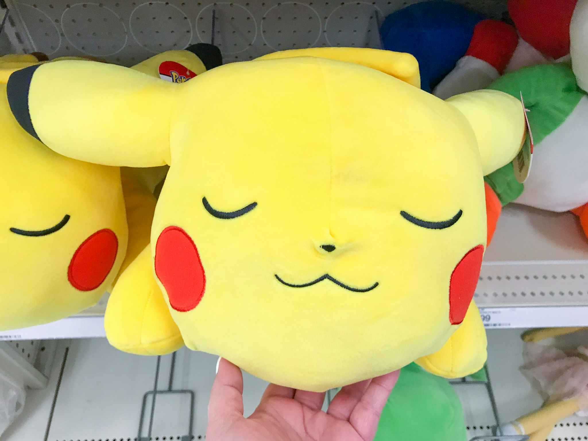 pokemon pikachu plush pillow buddy on a target cart