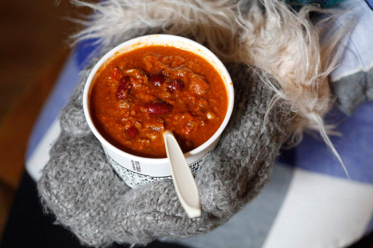 Bowl of chili from Potbelly