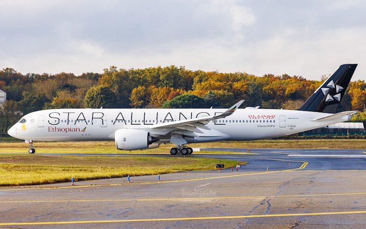 Ethiopian Airlines Star Alliance-branded airplane
