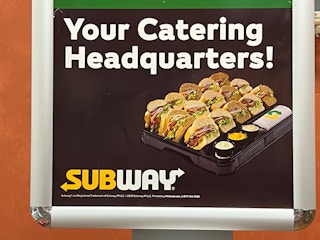subway catering sign