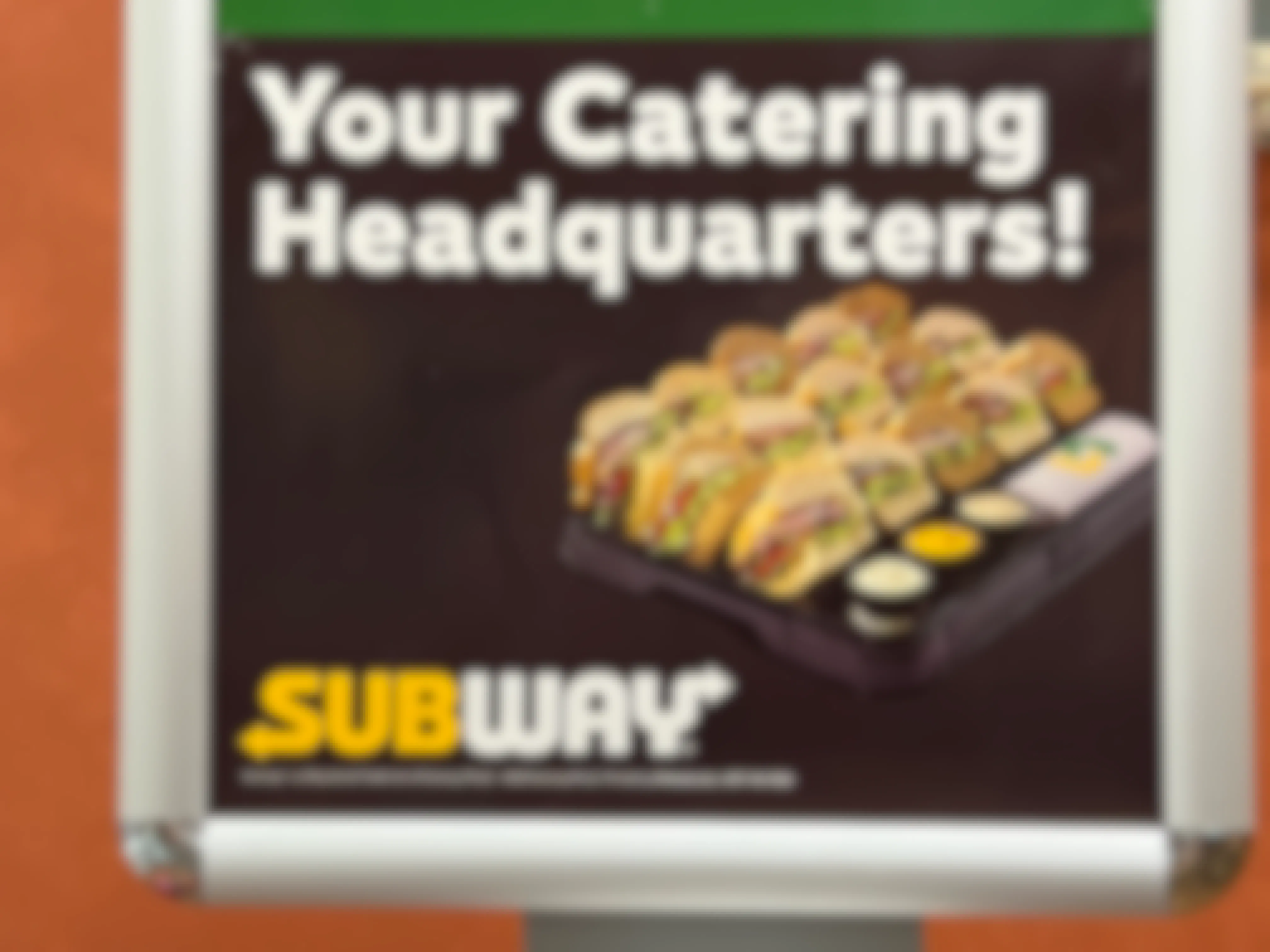 subway catering sign