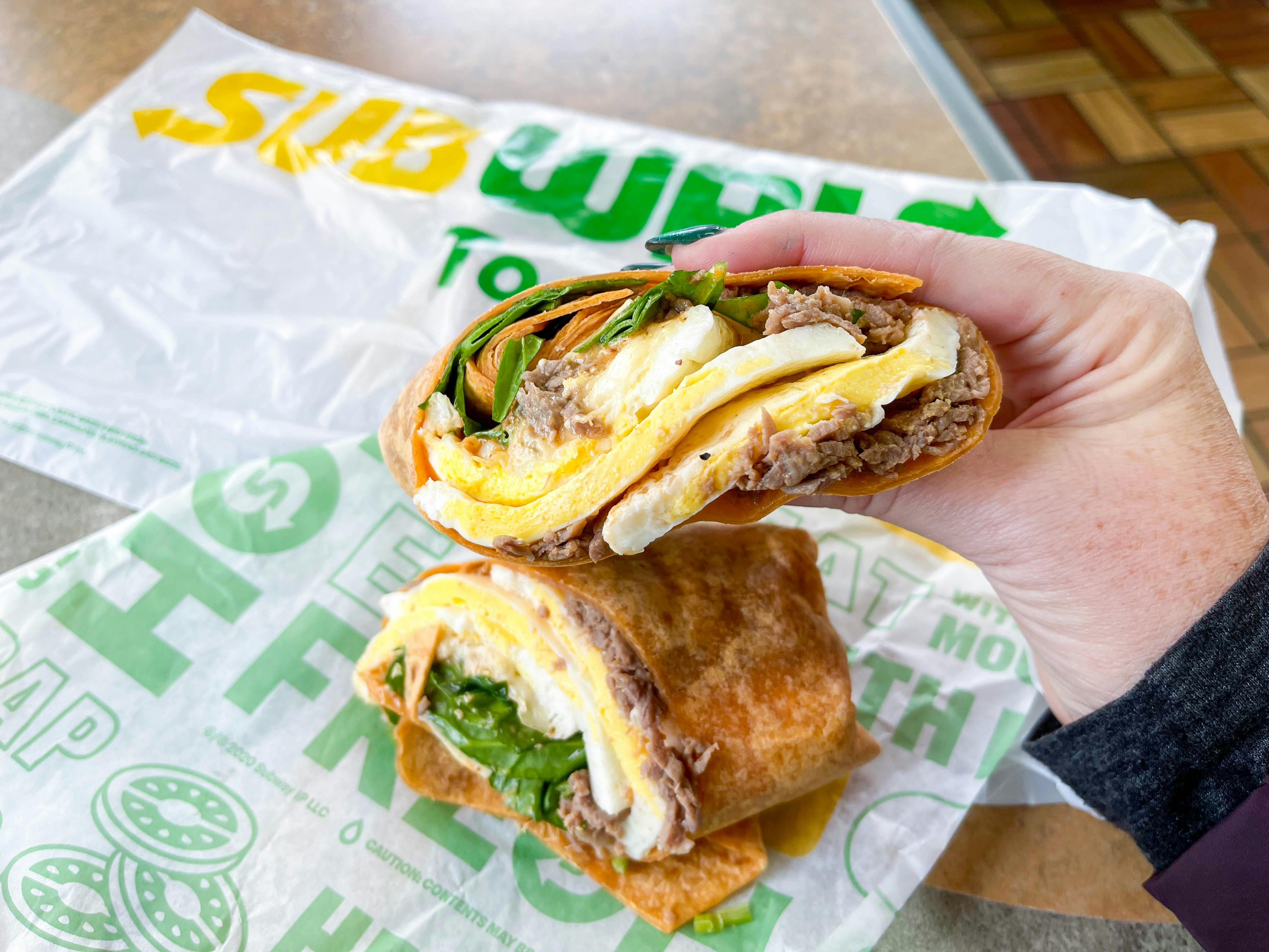 subway breakfast wrap