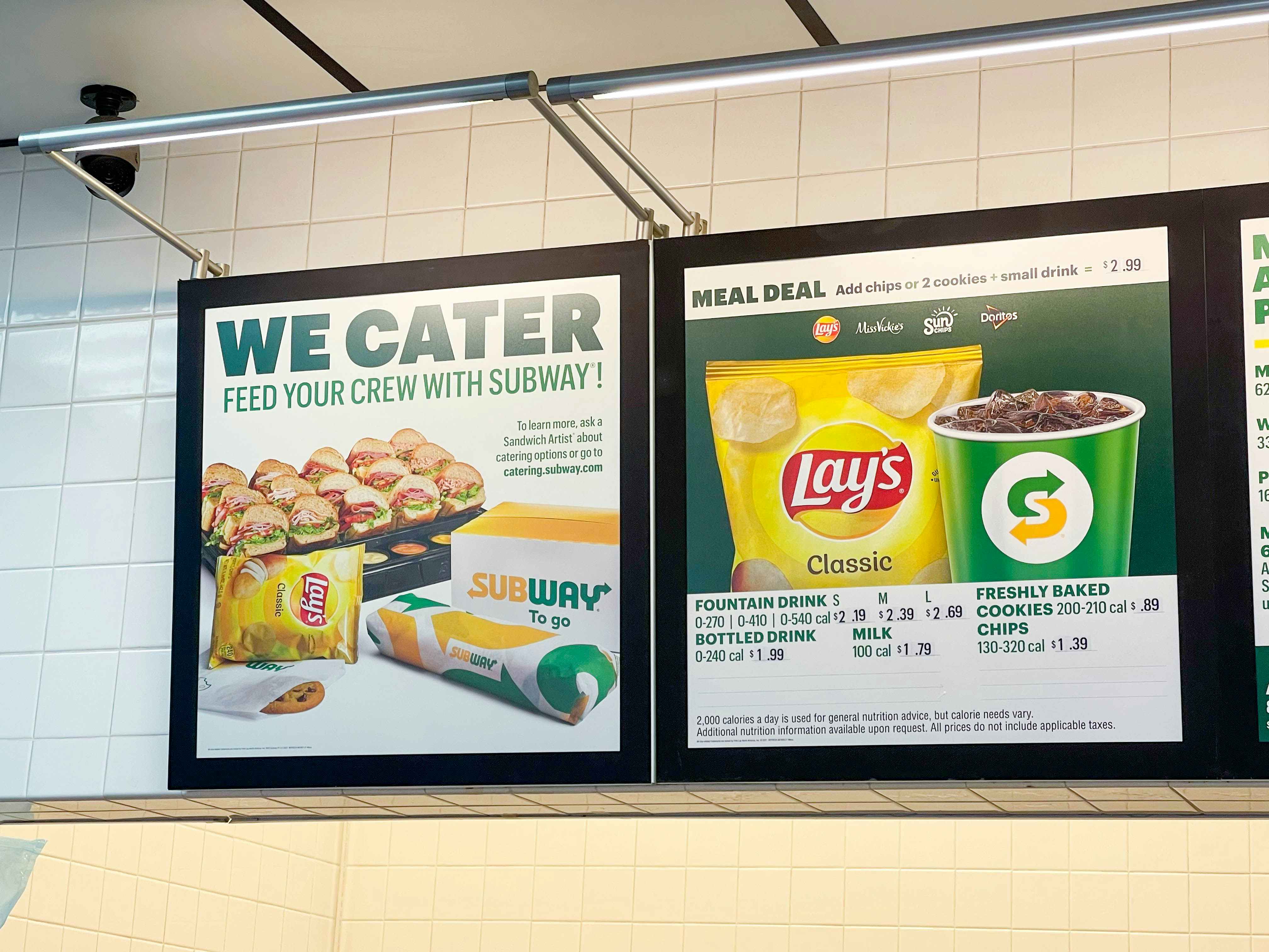 subway cater sign