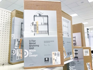 target storage clearance metal shelving unit on display