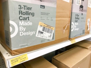 target storage clearance round rolling cart on display