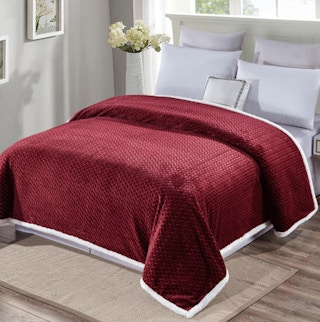 unitl gone stock image 2021 Sheradian Reversible Braided Sherpa Oversized Blanket 1