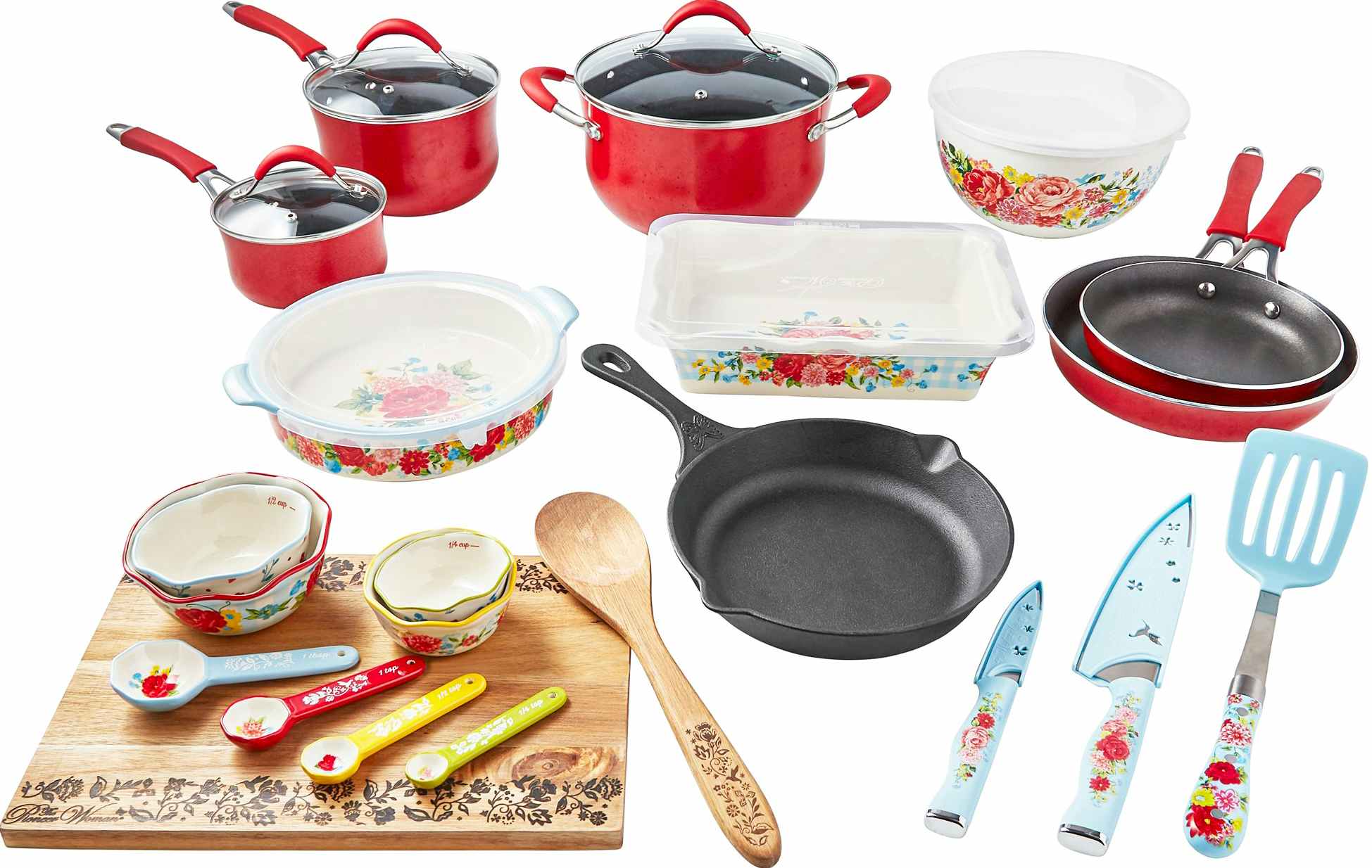 walmart pioneer woman 30 piece cookware set screenshot