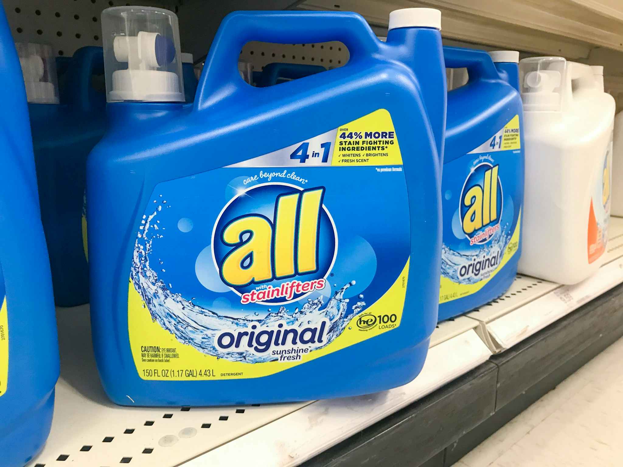 all laundry detergent on a target shelf