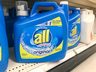 all laundry detergent on a target shelf
