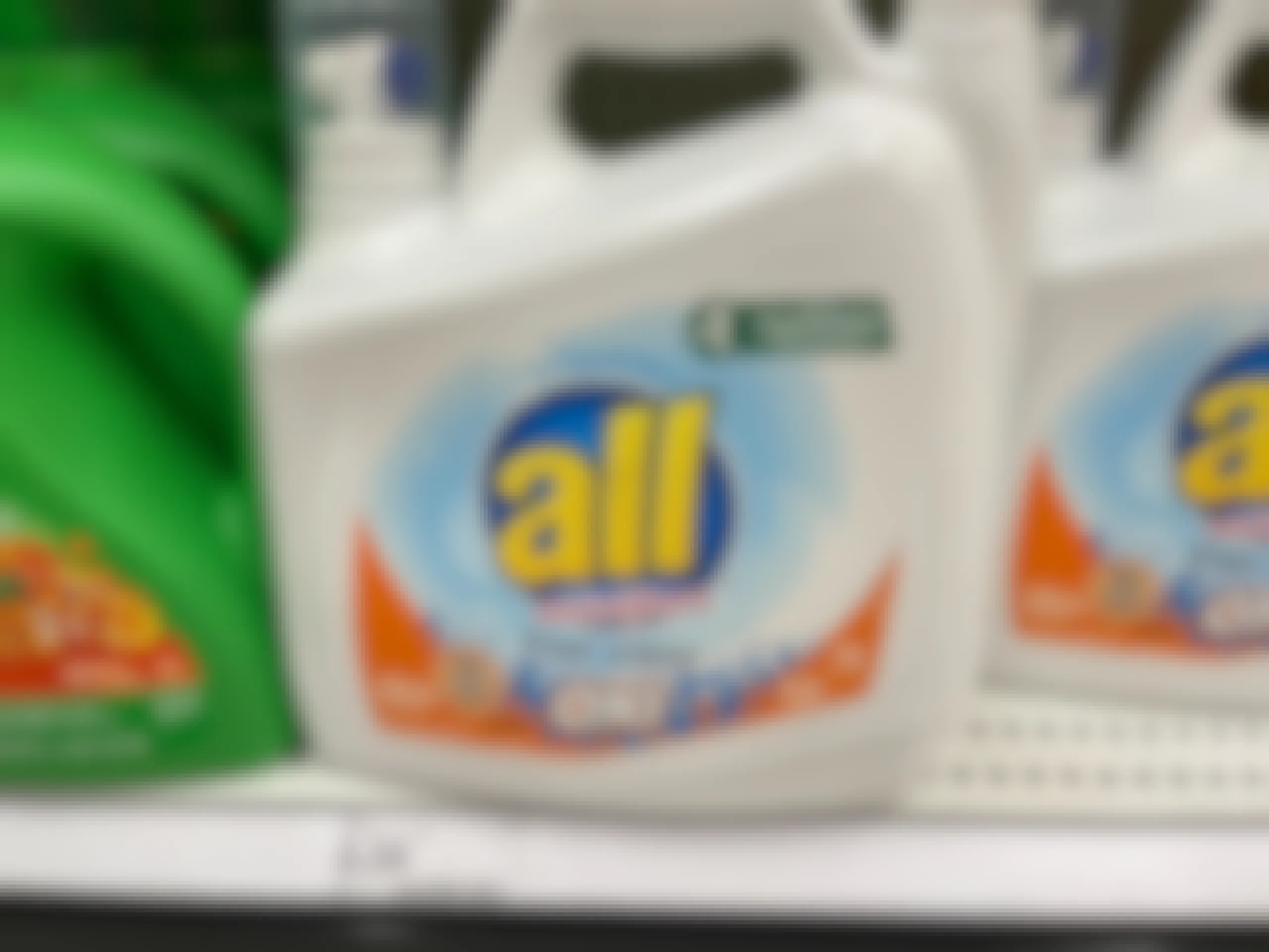 all laundry detergent on a target shelf