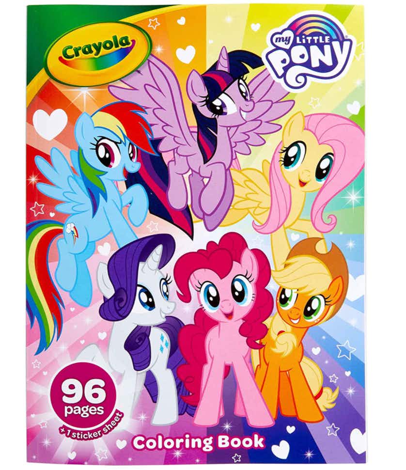 A My Little Pony themed Crayola coloring book.