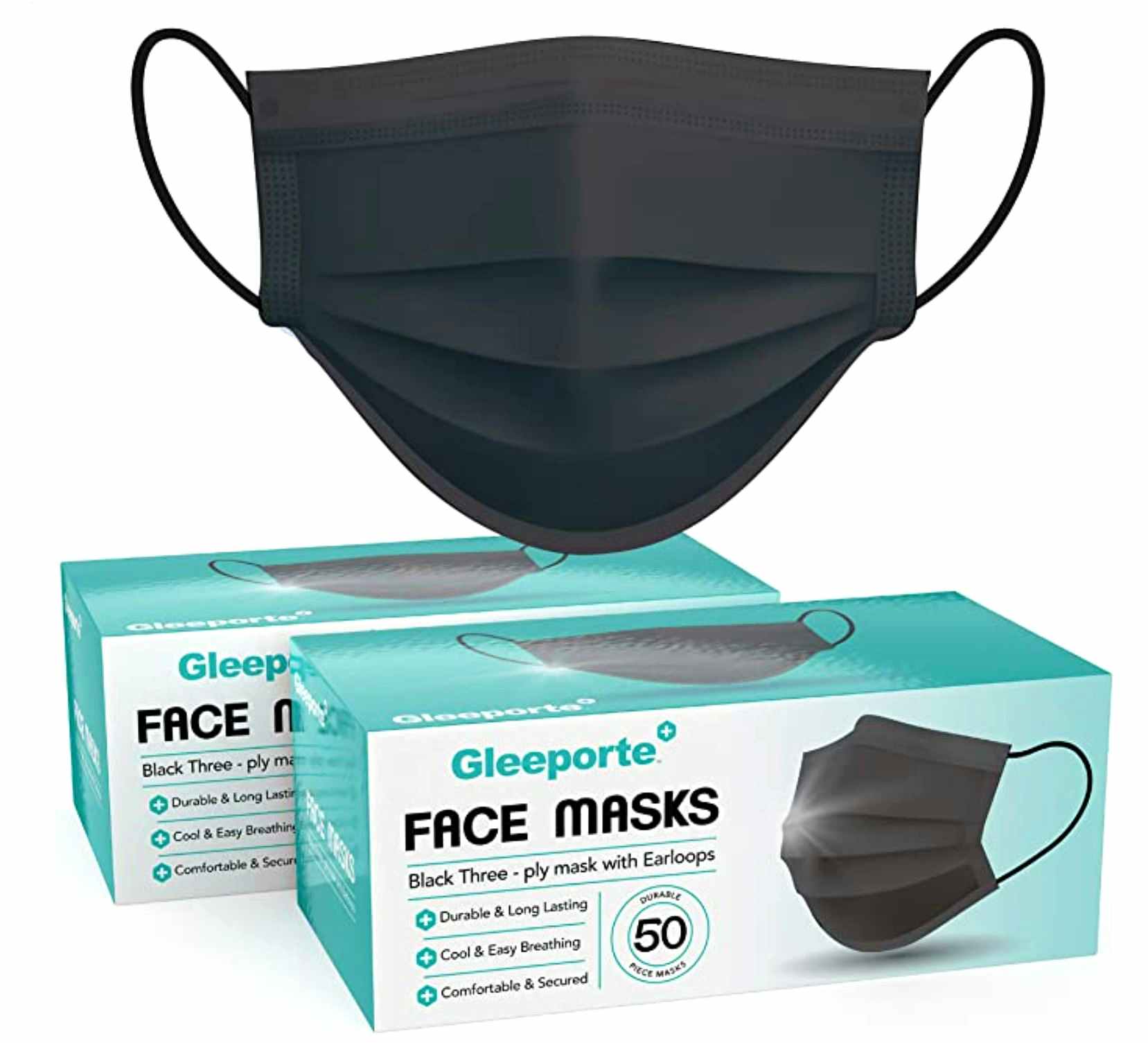 A set of Gleeporte disposable face masks.