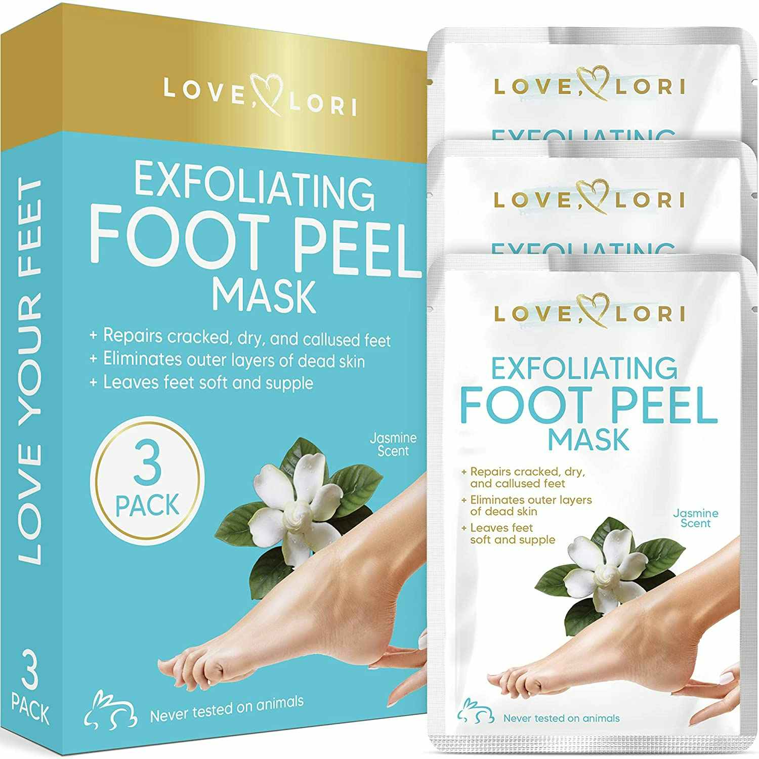 A set of three foot peel masks.