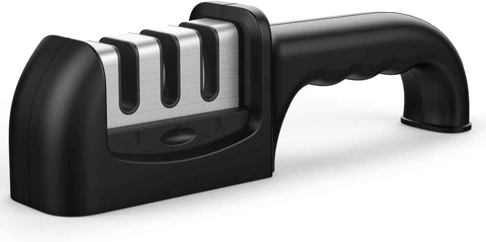 A manual knife sharpener.