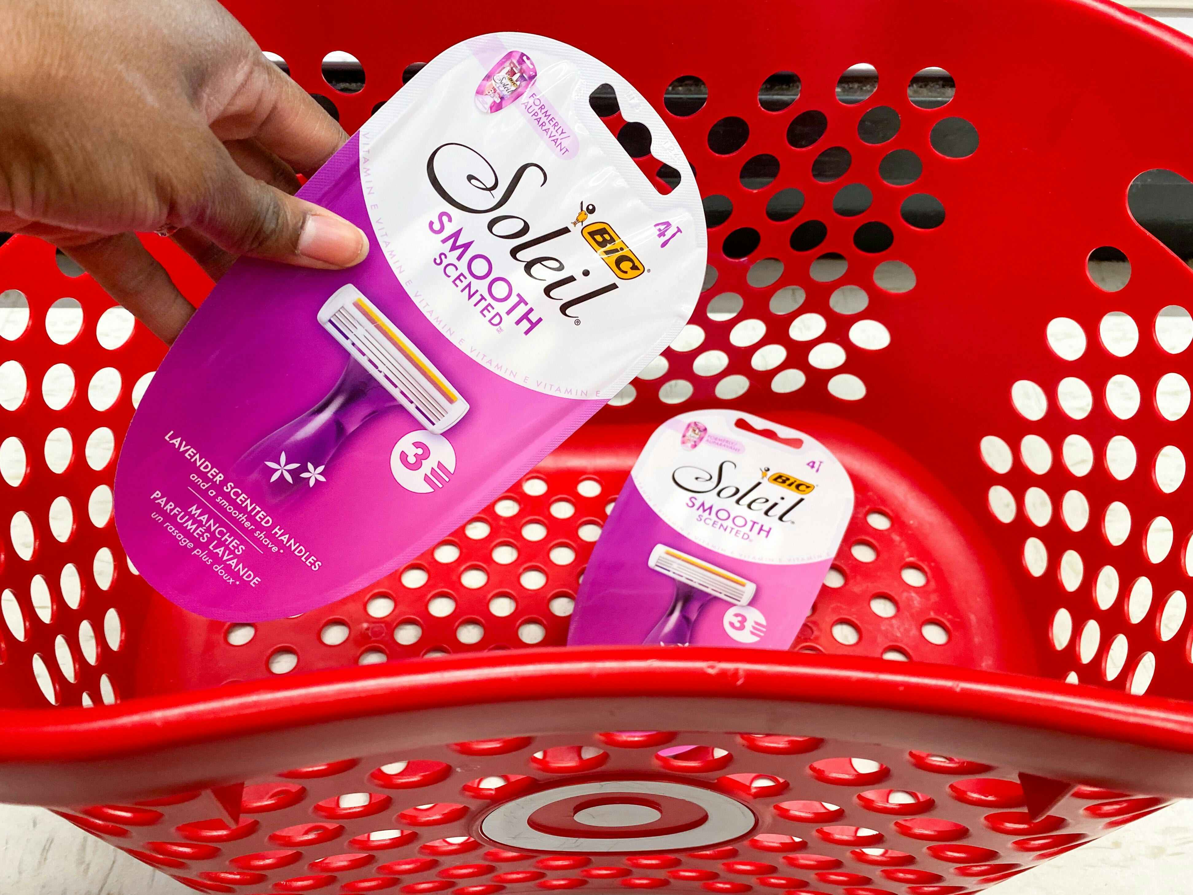 bic soleil disposable razors in a target basket
