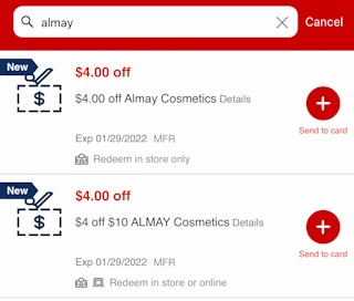 cvs app coupon screenshot almay jan 2022 1642962085 1642962085