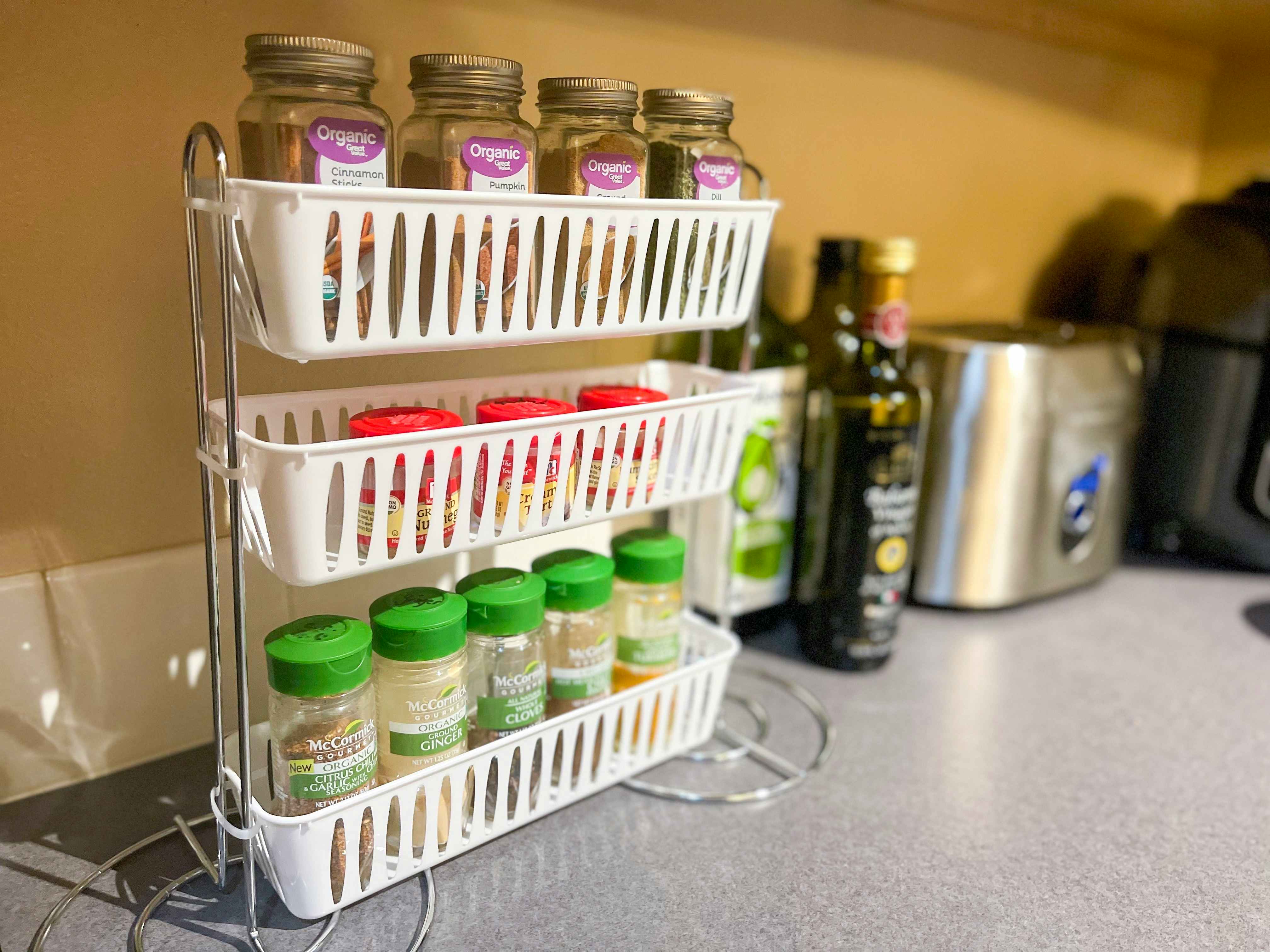 diy spice rack on counter 