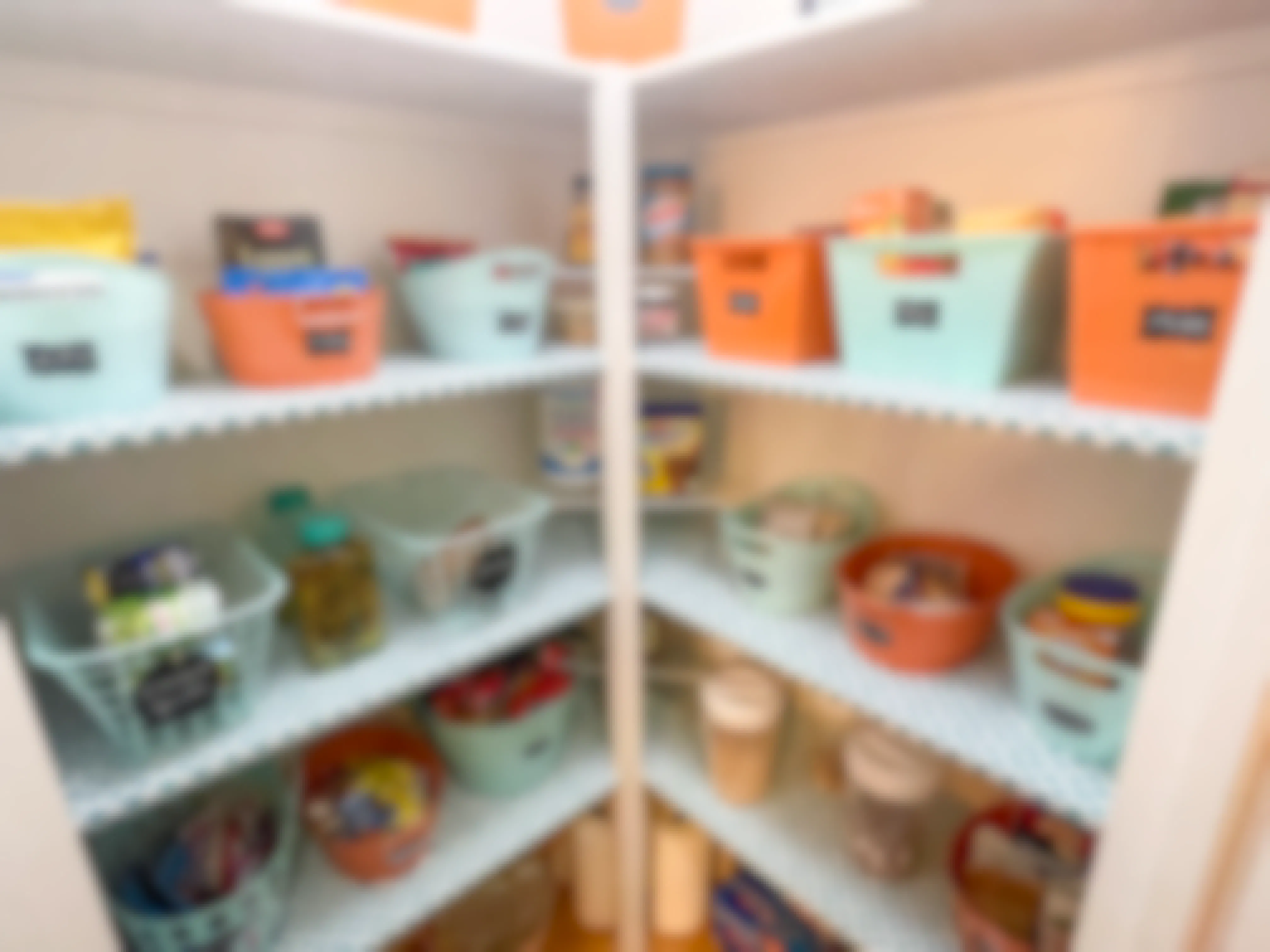 baskets in pantry