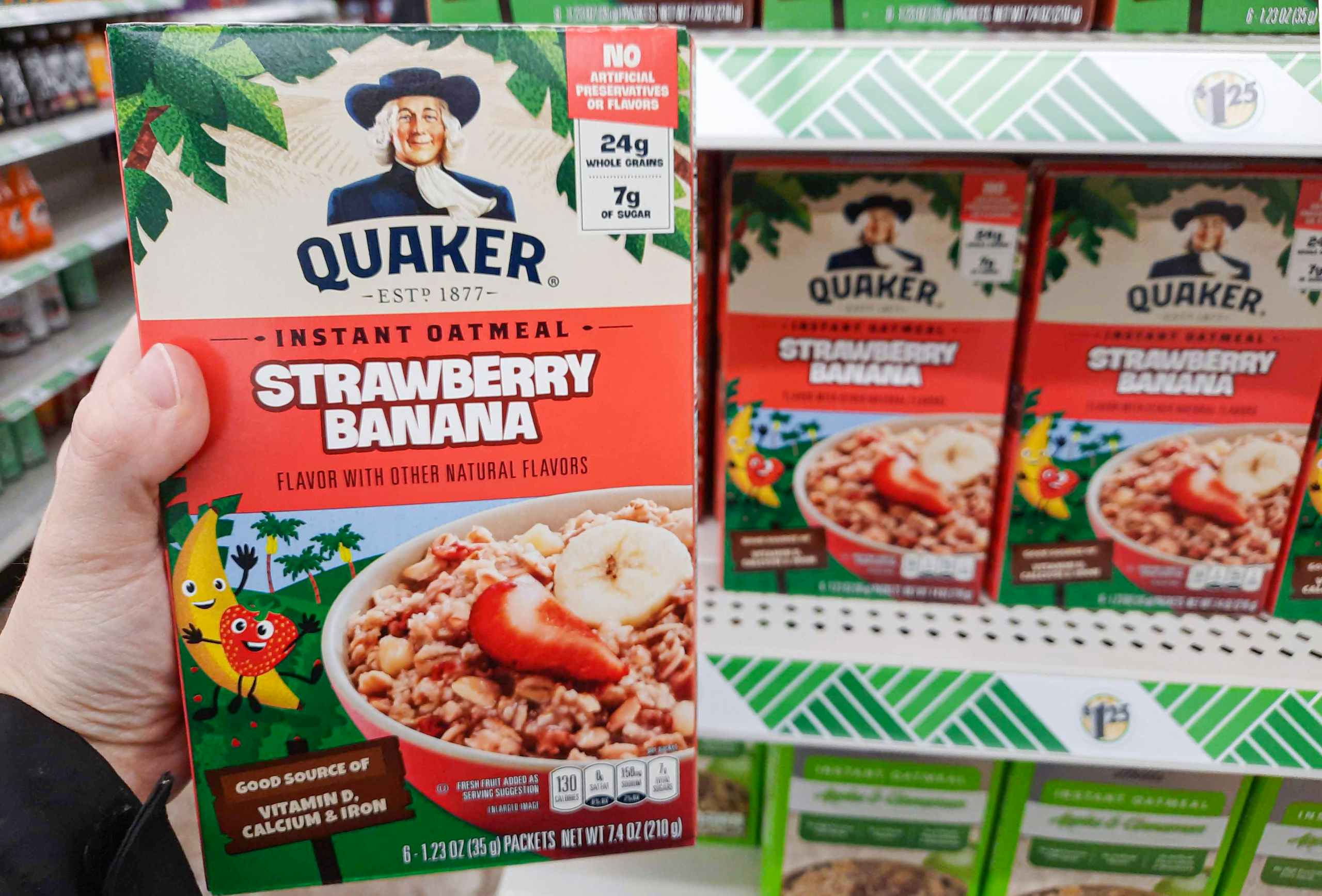 Quaker Oatmeal Strawberry Banana flavor at Dollar Tree