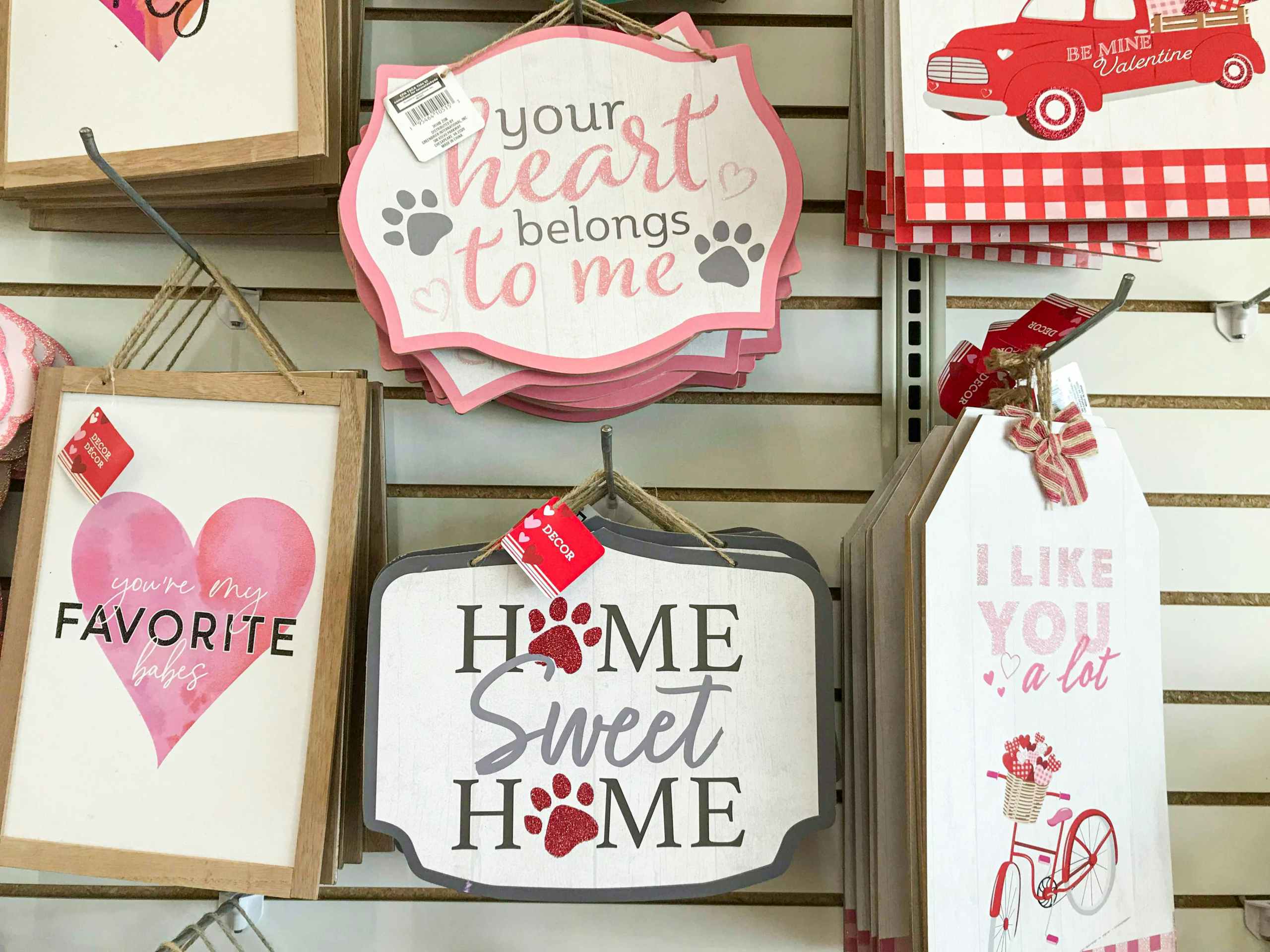 Valentine's Day signs at Dollar Tree