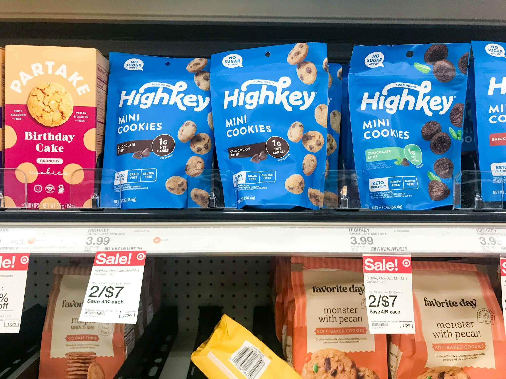 highkey mini cookies on a target shelf