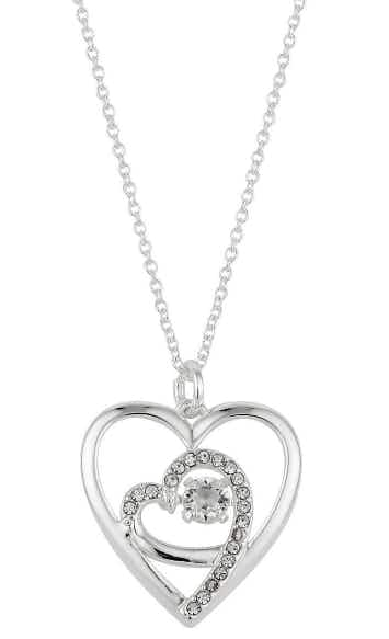 Brilliance Crystal Double Heart Pendant Necklace