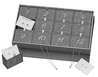 PRIMROSE 12 Days of Christmas Sterling Silver Cubic Zirconia Jewelry Set Advent Calendar