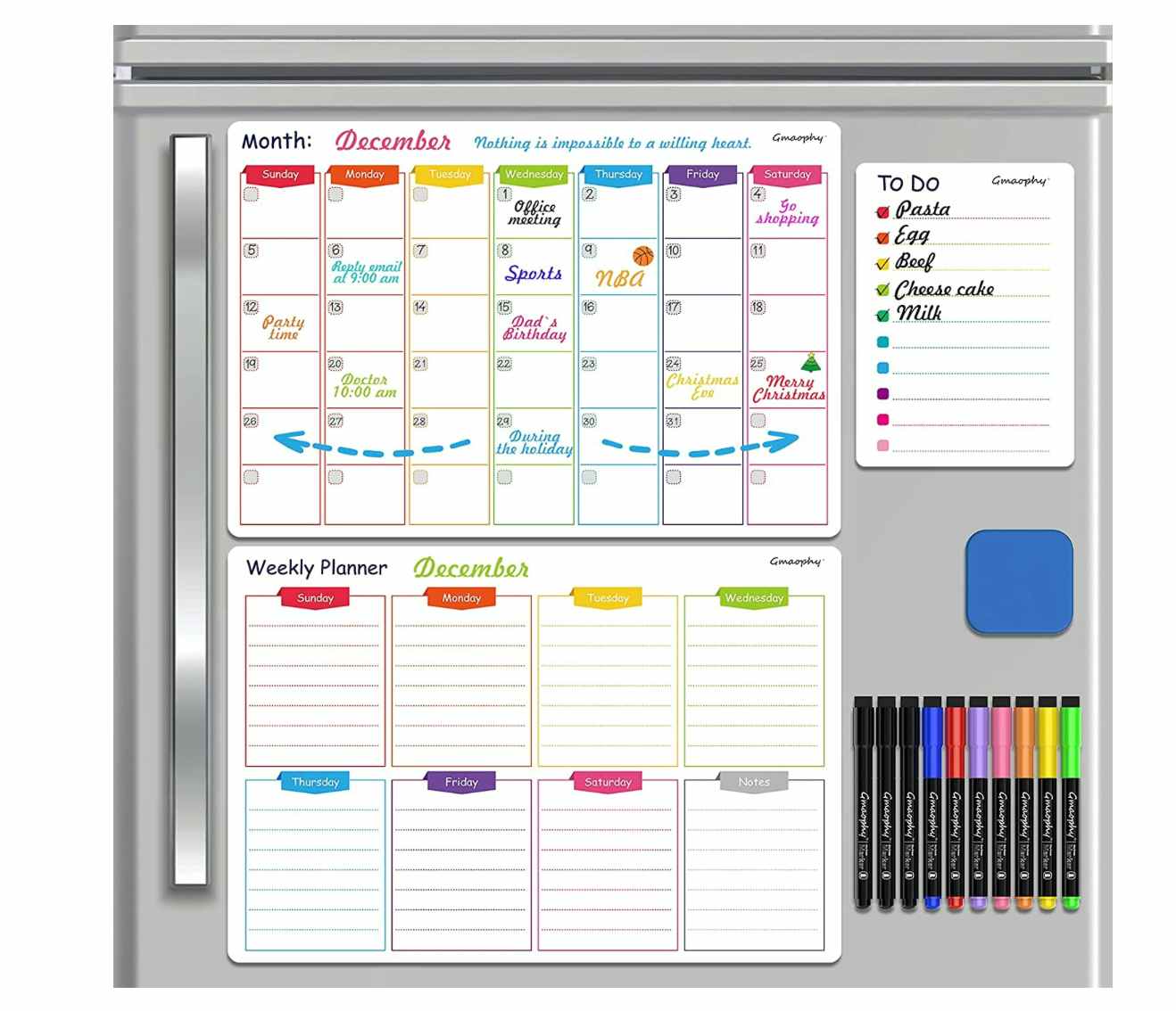 Magnetic Dry Erase Calendar Whiteboard