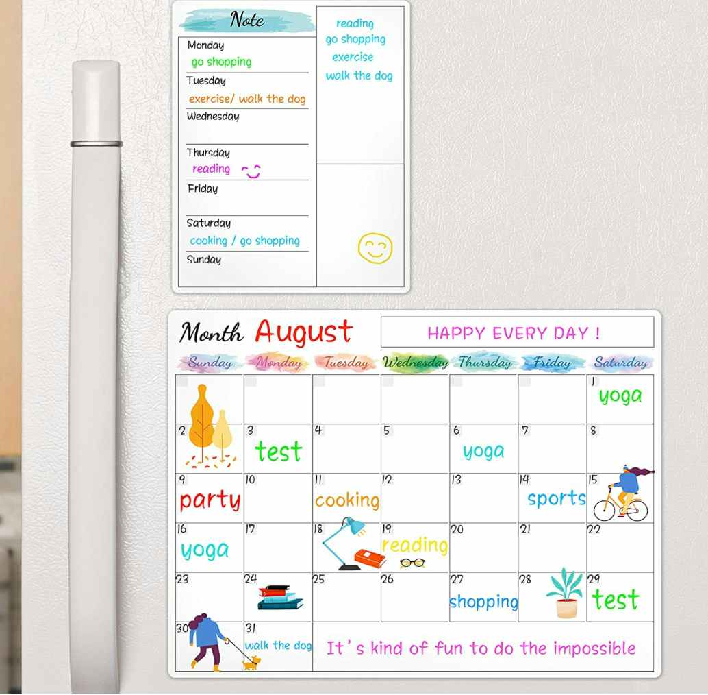 Dry Erase Fridge Magnetic Calendar