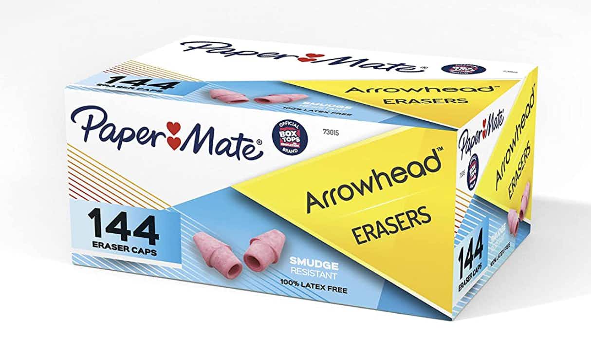 Paper Mate Arrowhead Pink Pearl Cap Erasers