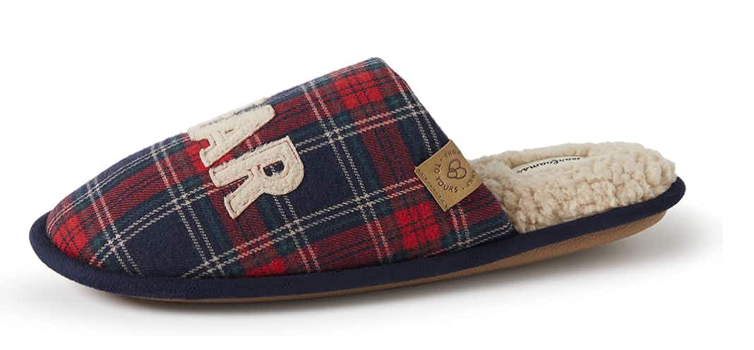 Dearfoams Papa Bear Buffalo Plaid Clog Slippers