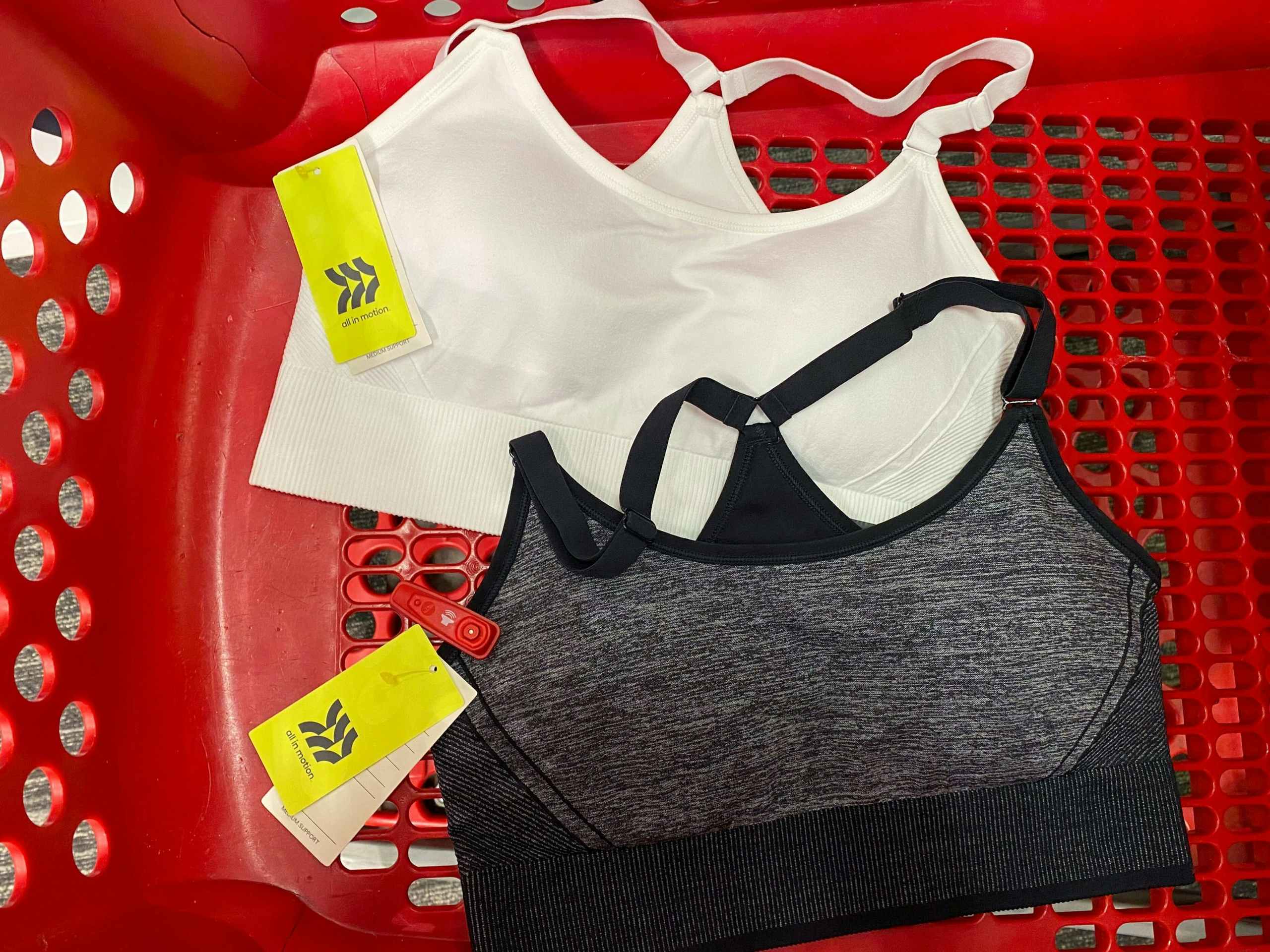 target all in motion sports bra in cart