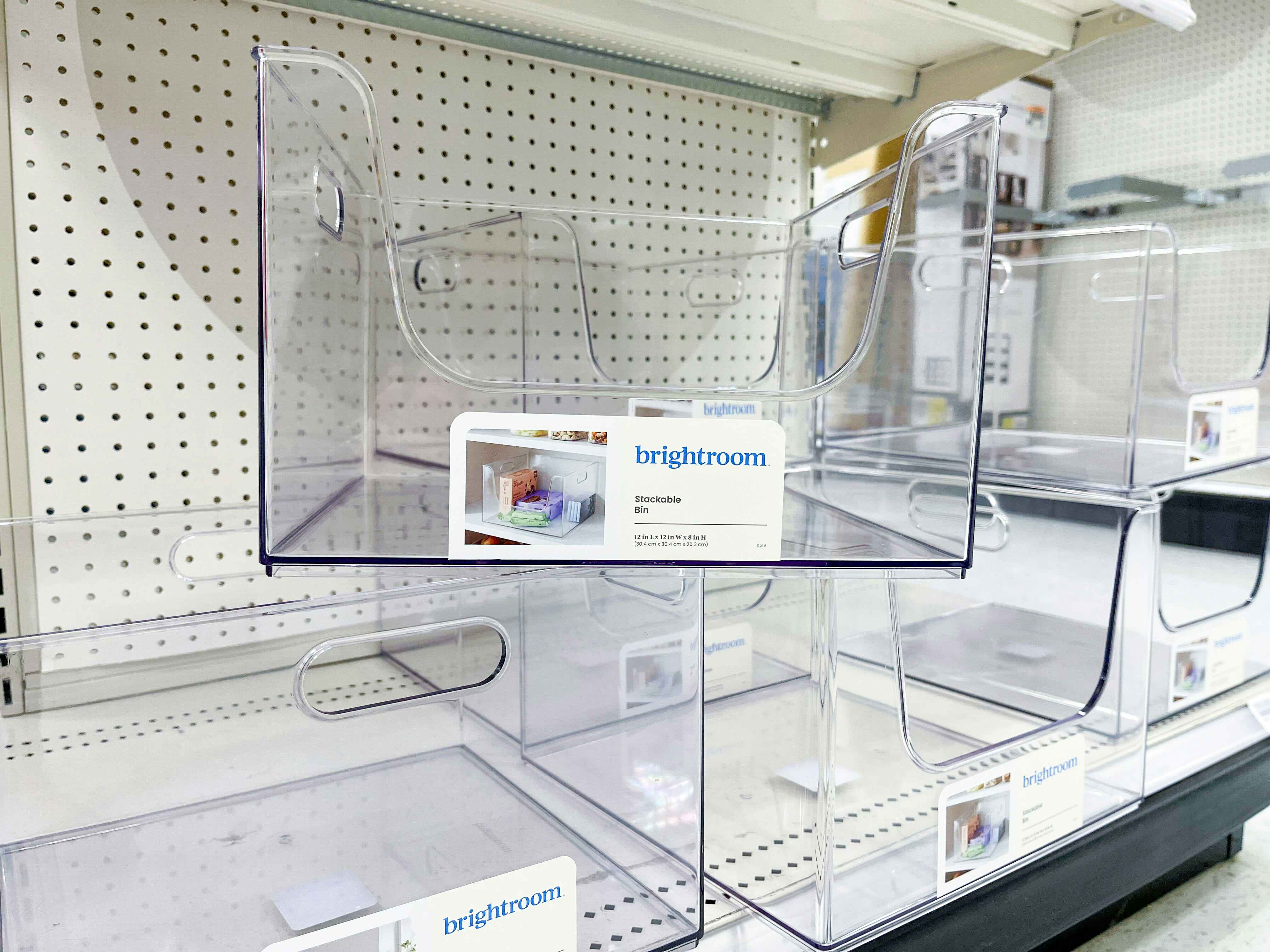 Brightroom clear stackable storage bin with handles at Target