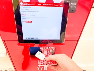 target knit monogram ornament hand holding