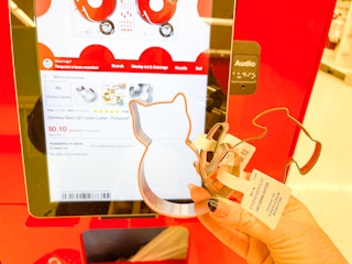 target threshold cat cookie cutter hand holding