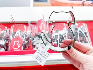 target threshold dog cookie cutter hand holding