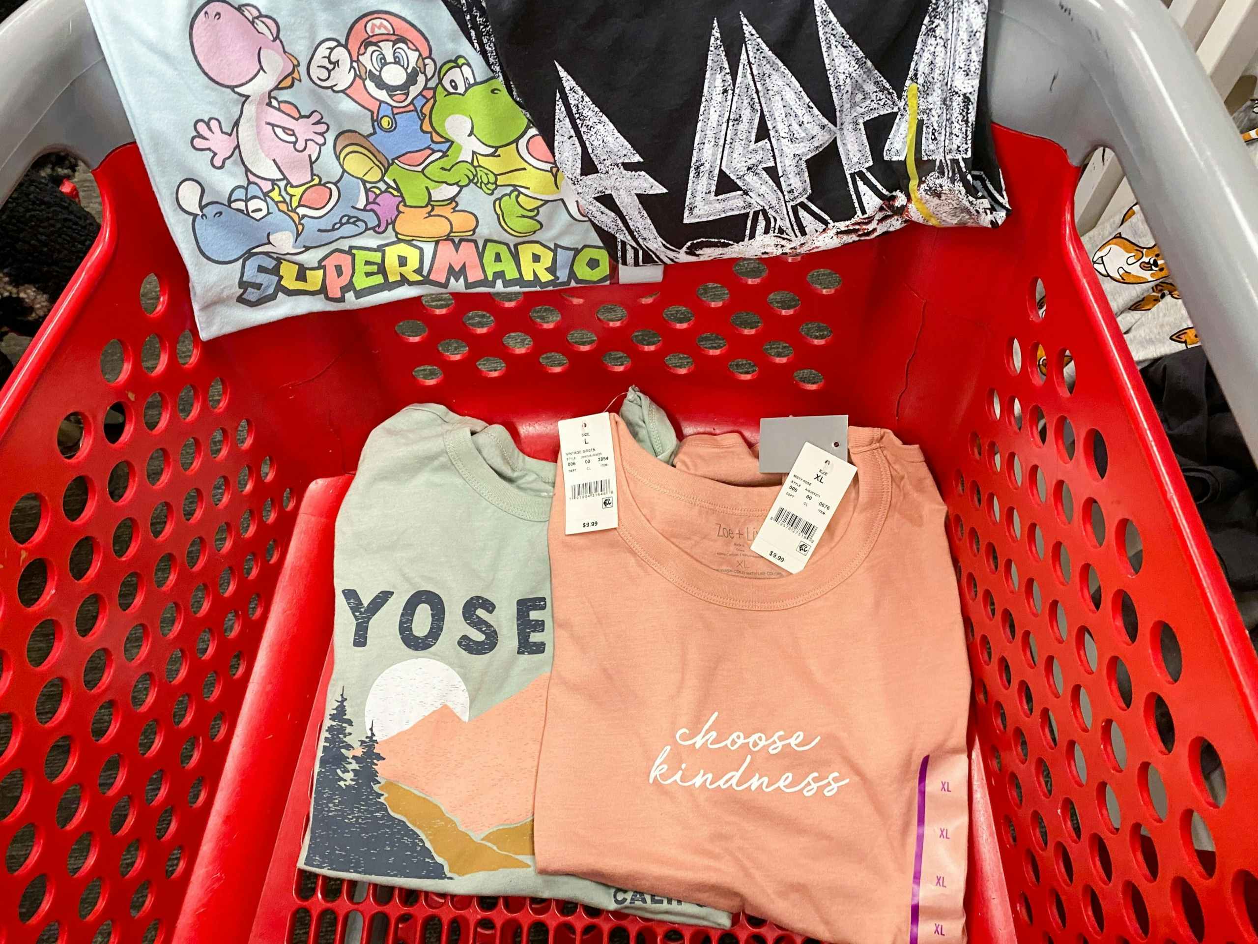 target zoe liv graphic shirts in cart