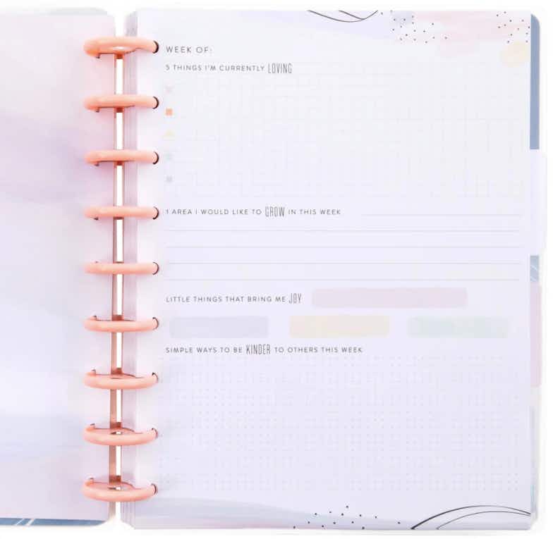 the happy planner Wellness Warrior Classic Guided Journal - Happy Heart stock image 2022
