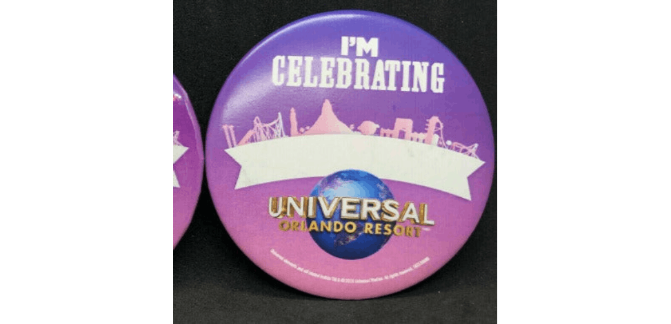 Universal Studios celebration button
