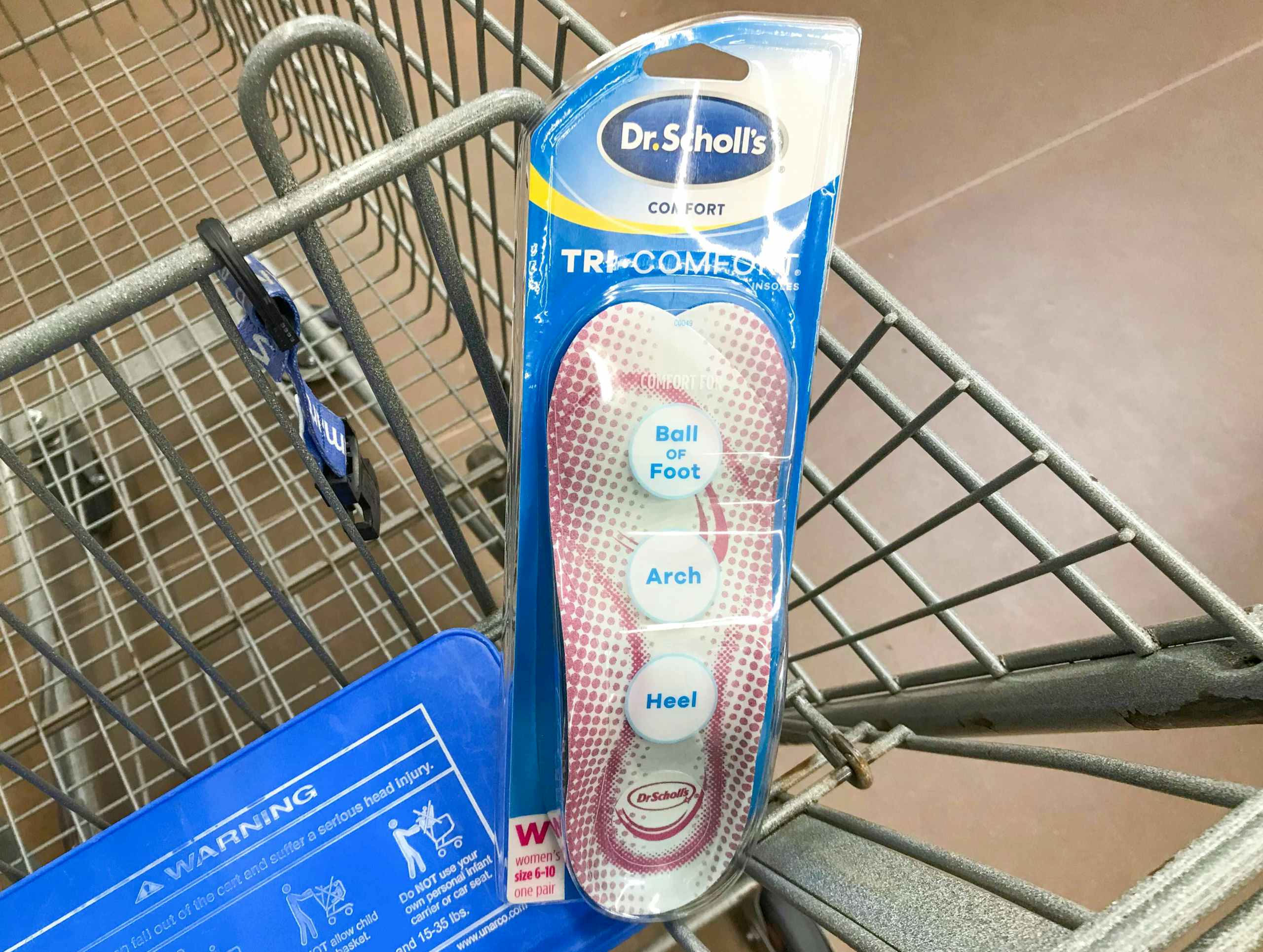 Dr Scholls Insert in Walmart shopping cart