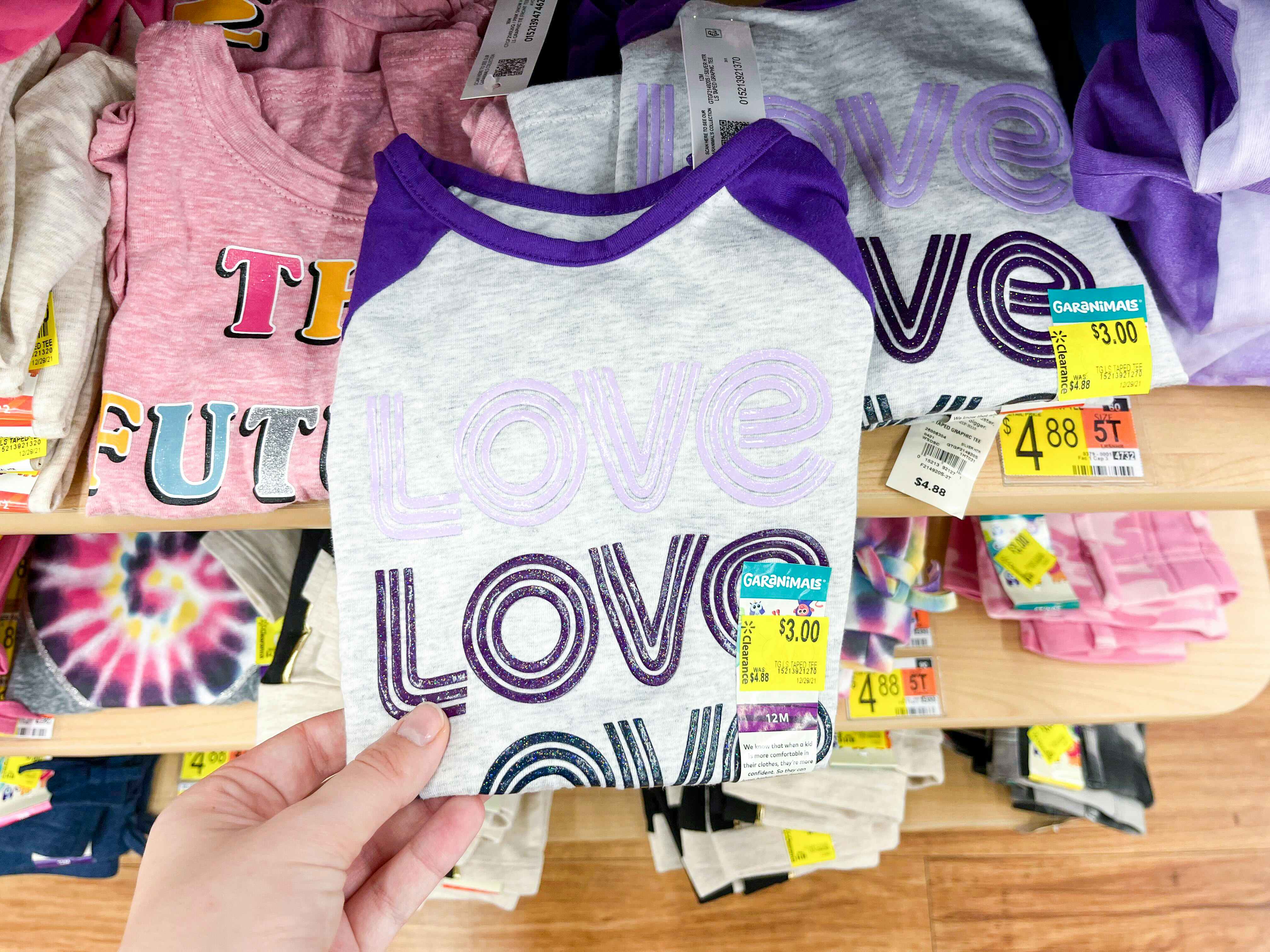 walmart garanimals baby clearance love taped tee hand holding