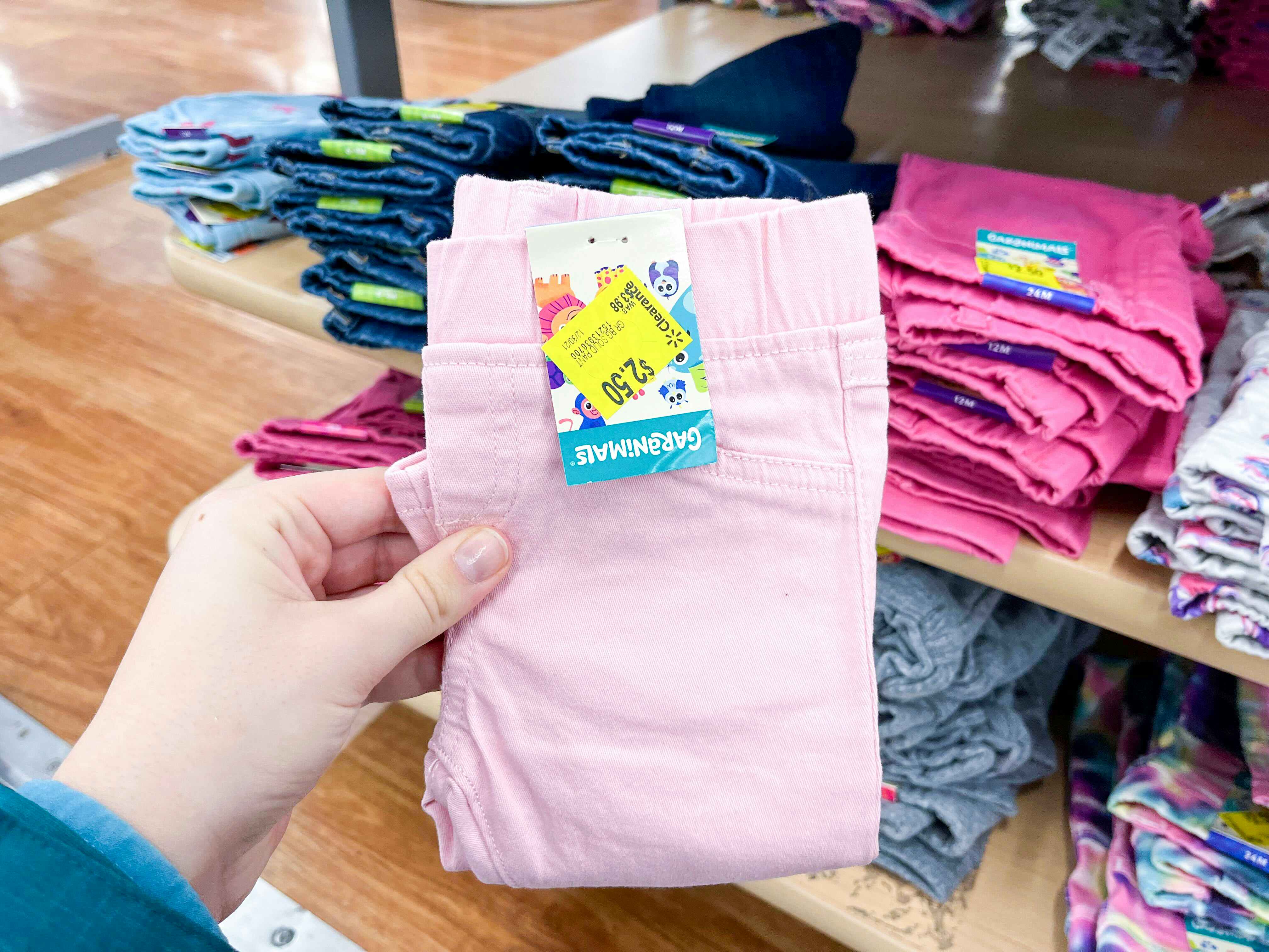 walmart garanimals baby clearance solid pants hand holding