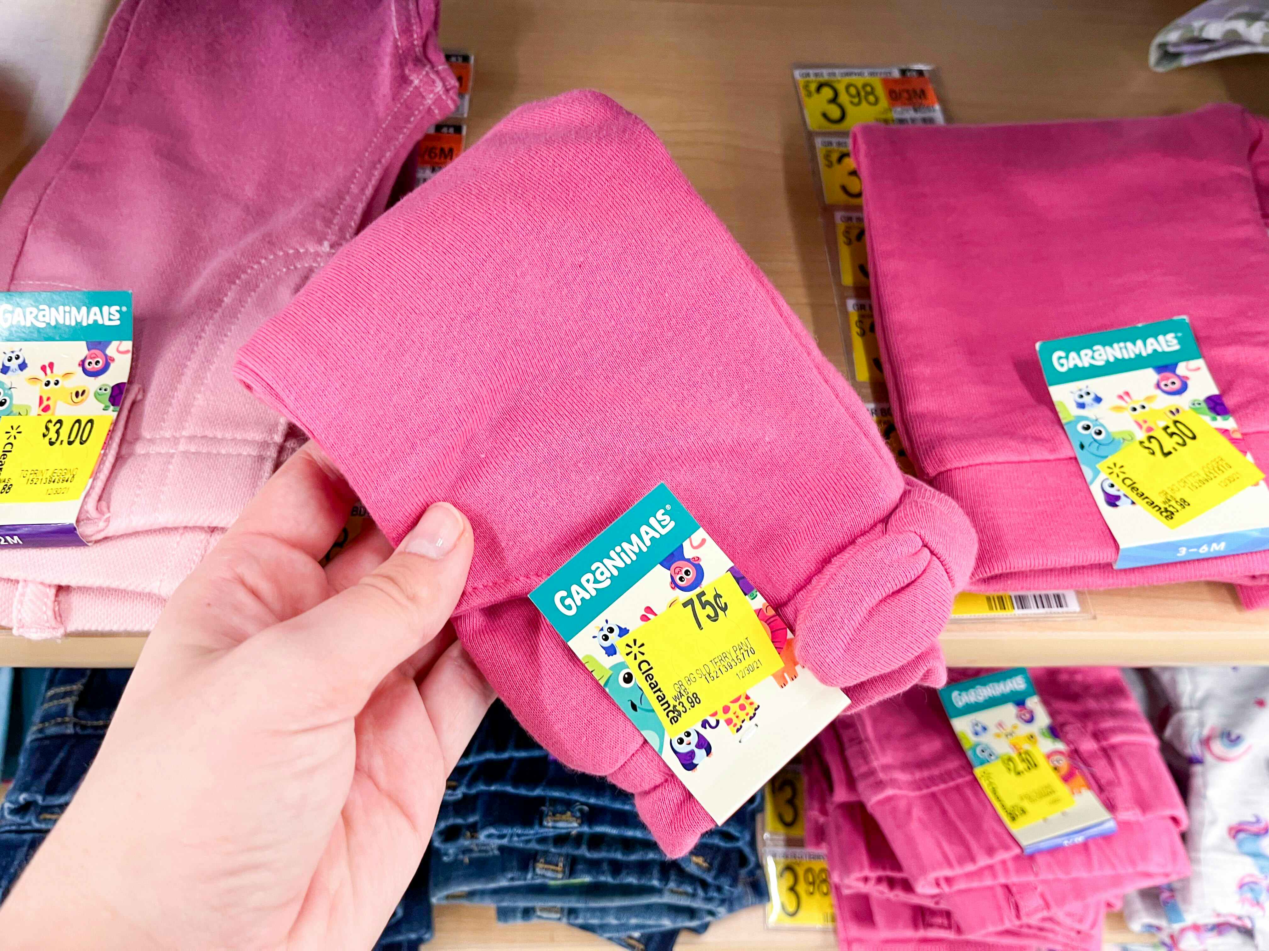 walmart garanimals baby clearance terry pants hand holding
