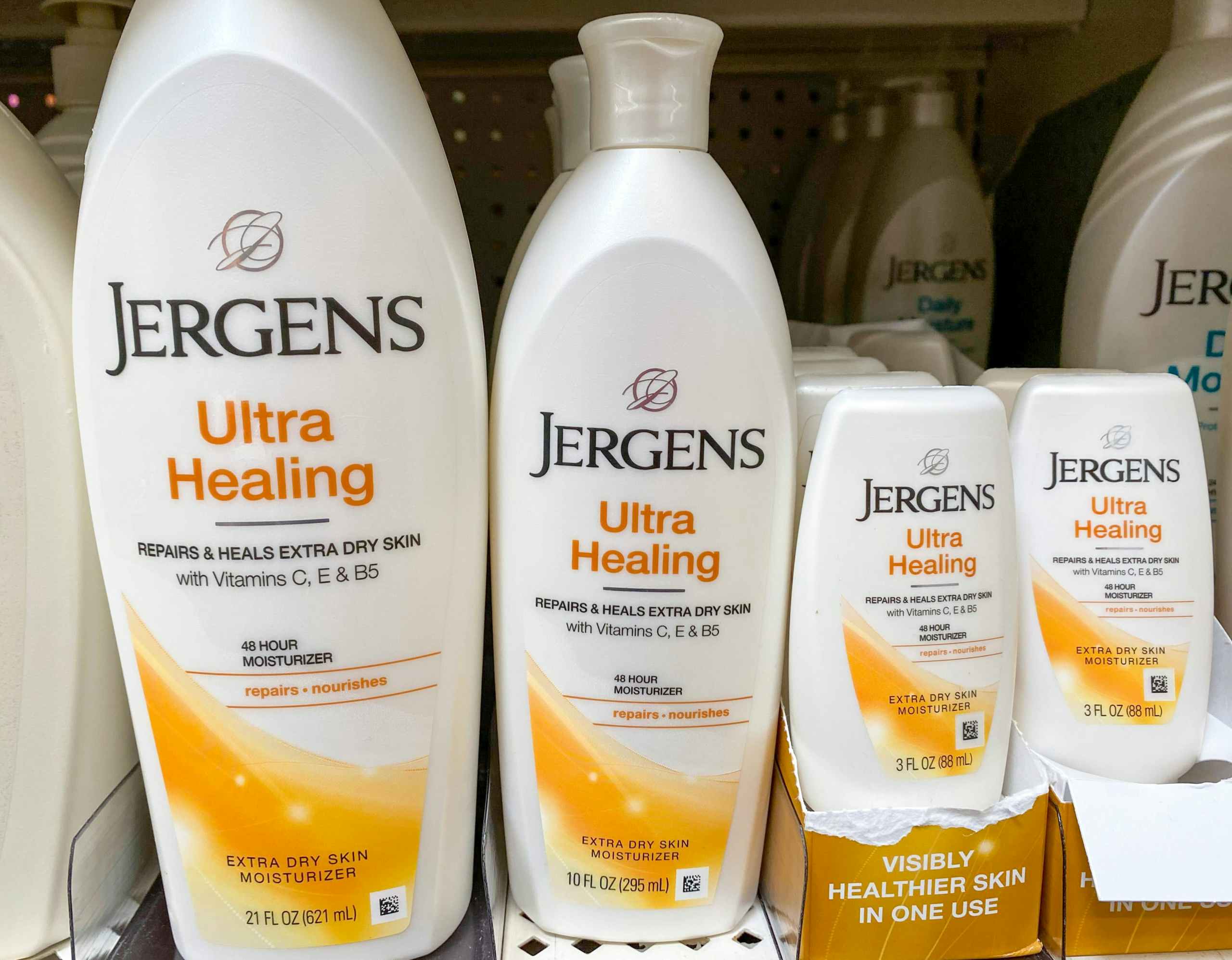 walmart jergens ultra healing lotion on shelf