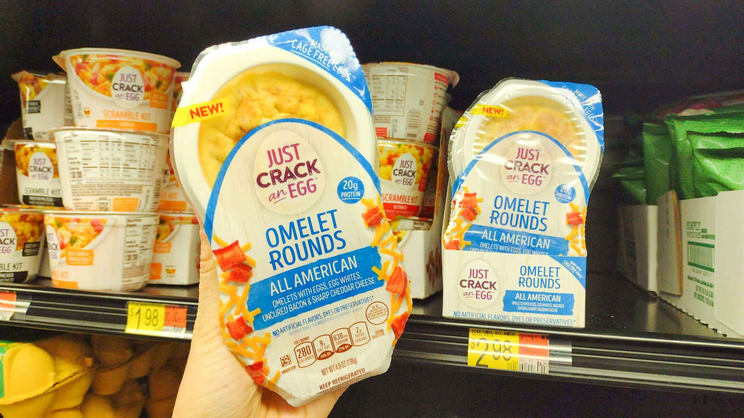 walmart just crack an egg omlet rounds hand holding