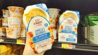 walmart just crack an egg omlet rounds hand holding