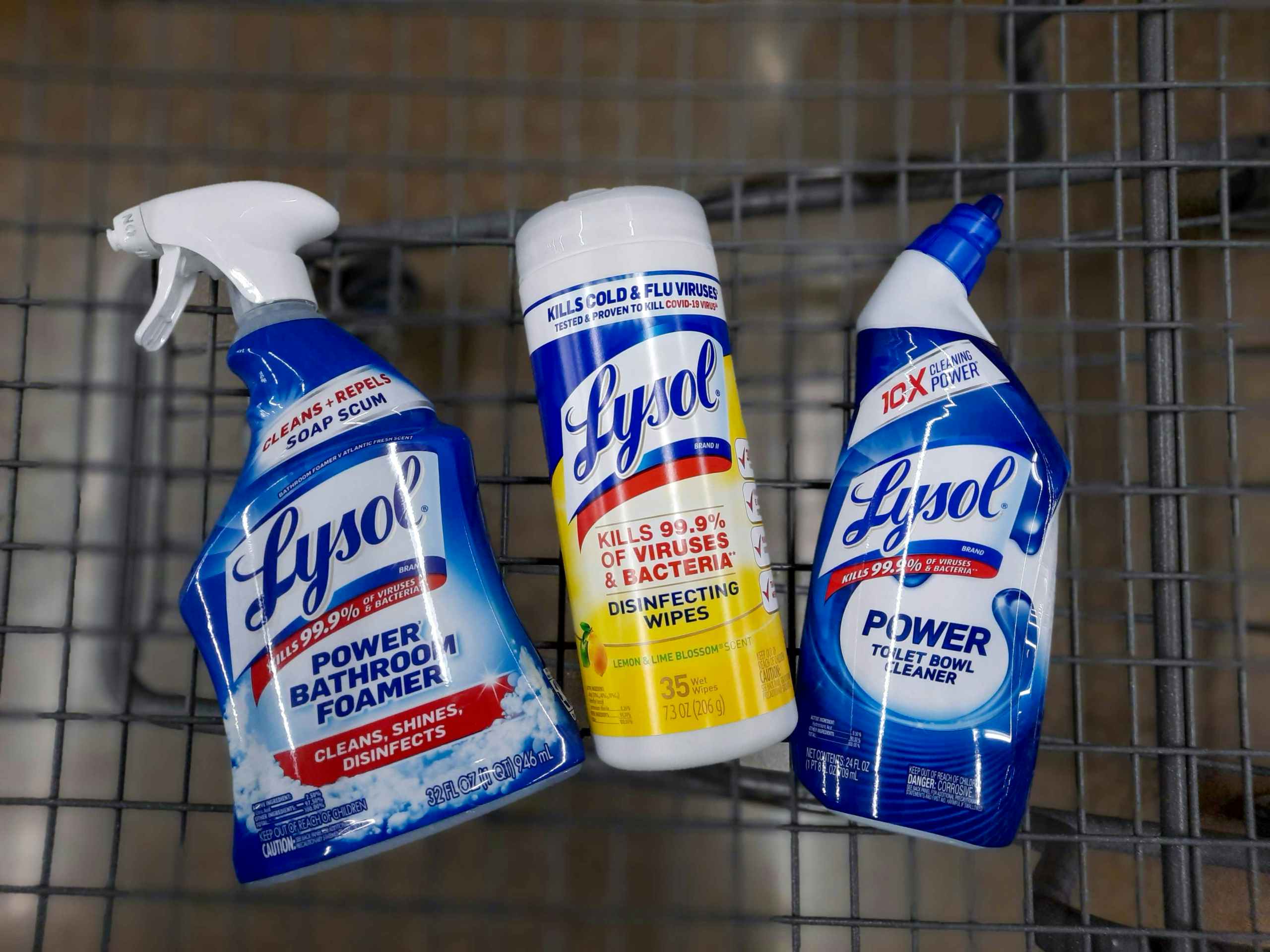 walmart lysol cleaners in cart