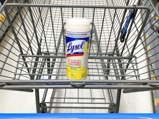 walmart lysol disinfecting wipes in cart